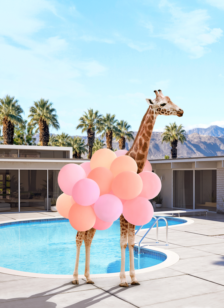 Giraffe Balloons Art palm sprints mid century art architecure